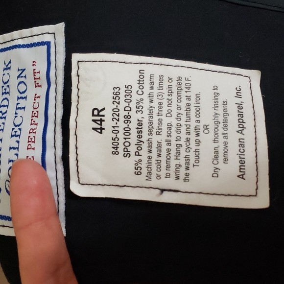 DSCP overcoat/trenchcoat Dark Navy blue, button up, size 44R - Picture 12 of 13